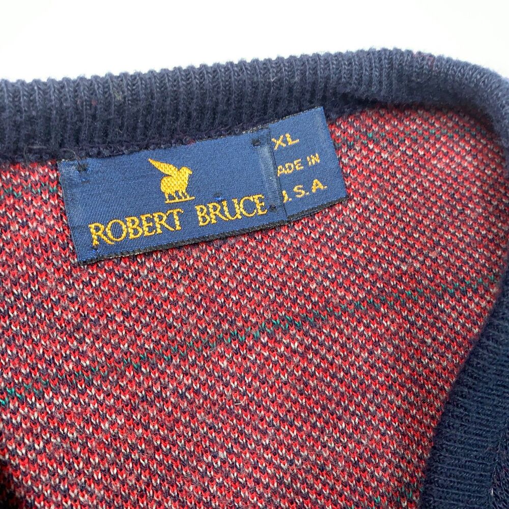 Vintage ROBERT BRUCE Dark Blue Long Sleeve Pullover Sweater Men's Size XL - Picture 3 of 5